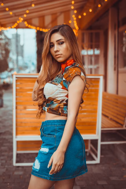 Saia Jeans Curta